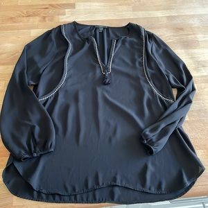 J Crew Long Sleeve Black Blouse size 10